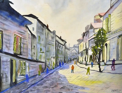 "Montmartre, Paris Street Scene"