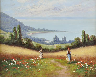 "Landscape with Girls & Geese"