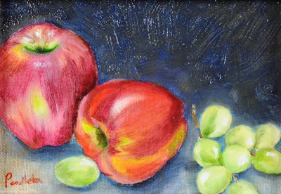 Still Life with Apples and Grapes