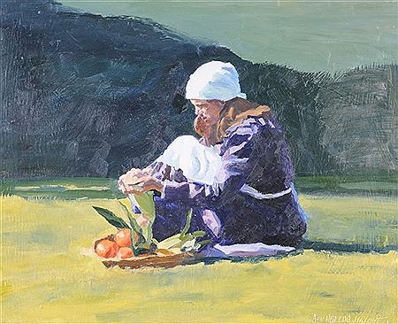 "Seated Woman with Basket"