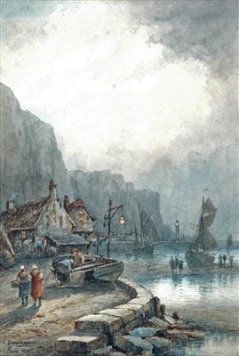 "Fishing Village at Night"