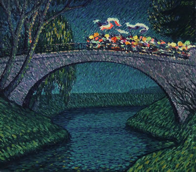 Sample artwork by Richard Grimm-Sachsenberg (1873 - 1952), known for landscape and portrait painting, graphic art, book-font artist - View similar artists and auction records