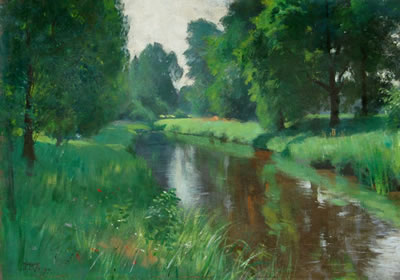 Parkstück mit Kanal.