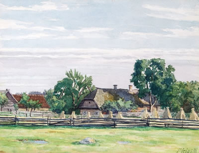 Dorf in Weißrussland. by Max Helas - Auction record, sale price, and art valuation. Compare with similar artists and explore comparable artworks.