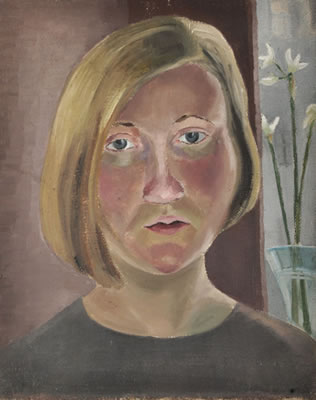 „Selbstbildnis mit Blumen"