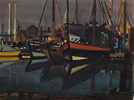 Fischereihafen am Abend. Wohl