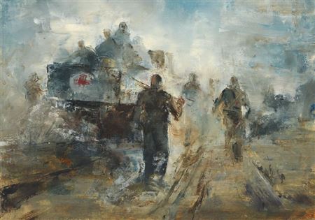 "Vormarsch in Russland". Wohl 1941. by Charly Hahnel - Auction record, sale price, and art valuation. Compare with similar artists and explore comparable artworks.