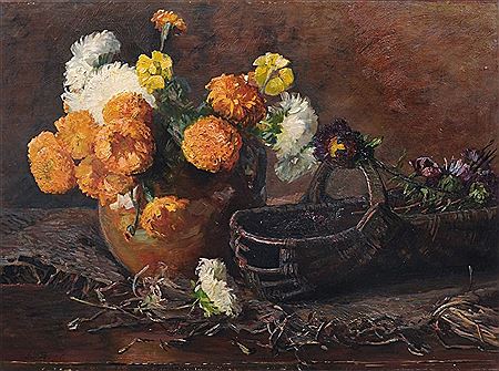Stilleben mit Chrysanthemen und Brotkorb. by Anna Benkendorff - Auction record, sale price, and art valuation. Compare with similar artists and explore comparable artworks.