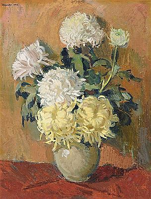 Still Life with Chrysanthemums bouquet.