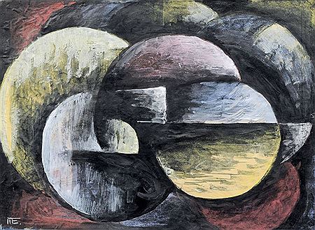 Abstract composition (Interlocking spheres) by Otto Muller Eibenstock - Auction record, sale price, and art valuation. Compare with similar artists and explore comparable artworks.