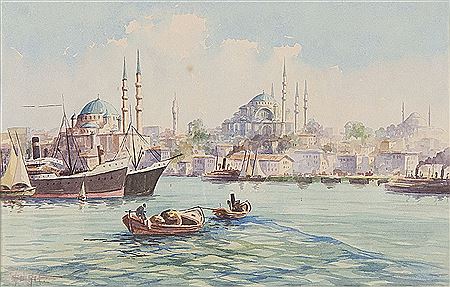 Istanbul med Süleymaniyemoskén, Blå moskén och Hagia Sofia