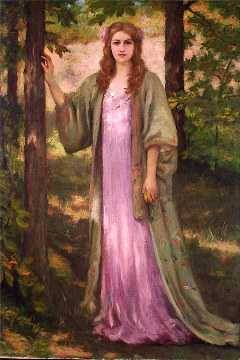 Robed Women in a Woodland View