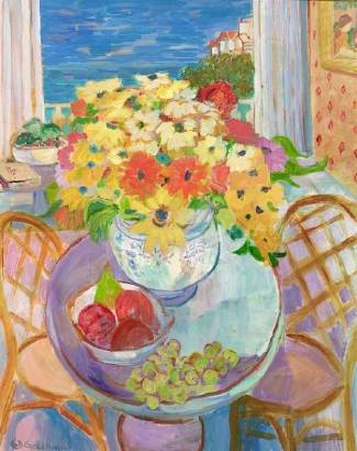 Flowers with a View by Geraldine Riley Douglas Goldman - Auction record, sale price, and art valuation. Compare with similar artists and explore comparable artworks.