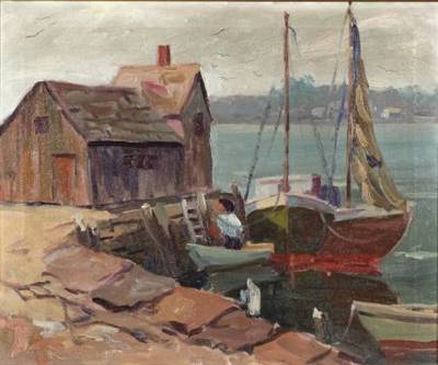 Sample artwork by Giragos Der Garabedian (1892 - 1980), known for landscape and marine painting, teaching - View similar artists and auction records