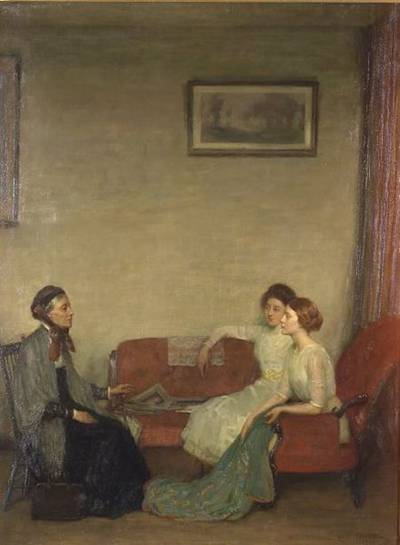 Lady of Clan-Care by Louis Kronberg - Auction record, sale price, and art valuation. Compare with similar artists and explore comparable artworks.