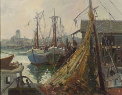 Sample artwork by Nathalie Johnson Nordstrand (Born 1932), known for marine and landscape painting - View similar artists and auction records