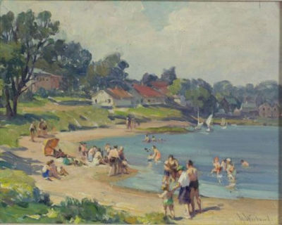 Beach Scene with Figures