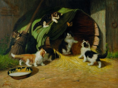 Kittens in the Barnyard by Sidney Brackett - Auction record, sale price, and art valuation. Compare with similar artists and explore comparable artworks.