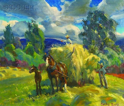 Haying Scene by MacIvor Reddie - Auction record, sale price, and art valuation. Compare with similar artists and explore comparable artworks.