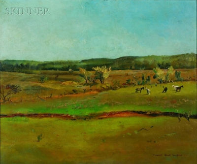 Landscape with Horses by Maxwell Stewart Simpson - Auction record, sale price, and art valuation. Compare with similar artists and explore comparable artworks.