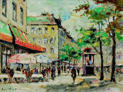Cafe de la Paix by Andre Picot - Auction record, sale price, and art valuation. Compare with similar artists and explore comparable artworks.