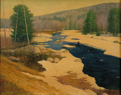 River in Winter by Fred Hamilton Daniels - Auction record, sale price, and art valuation. Compare with similar artists and explore comparable artworks.