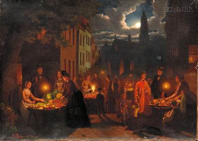 Market Before Dawn by Johann Culverhouse - Auction record, sale price, and art valuation. Compare with similar artists and explore comparable artworks.