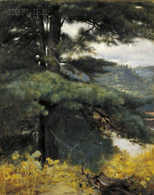 VIEW AT THE ARTIST'S STUDIO, KEZAR LAKE, MAINE