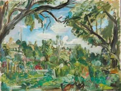 Sample artwork by Adam J Berger (Born 1954), known for modernist landscape painting - View similar artists and auction records