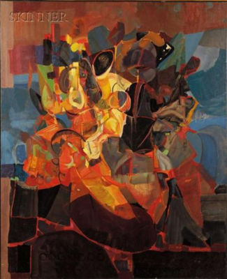 Moroccans, 1957 by Jack Wolfe - Auction record, sale price, and art valuation. Compare with similar artists and explore comparable artworks.