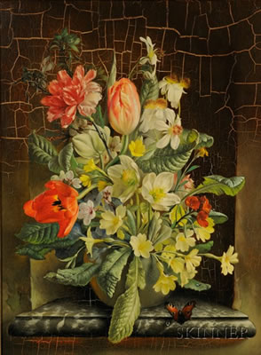 MIXED SPRING FLOWERS IN VASE