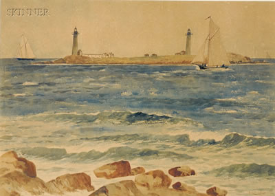 OFF CAPE ANN/THE TWIN LIGHTS by Edward Harvey - Auction record, sale price, and art valuation. Compare with similar artists and explore comparable artworks.