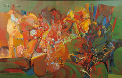 Sample artwork by Jack Wolfe (1924 - 2007), known for abstract expression-figure - View similar artists and auction records