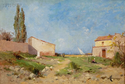 FEMME ASSIS DANS UN PAYSAGE by Frederic Marius Maniquet - Auction record, sale price, and art valuation. Compare with similar artists and explore comparable artworks.