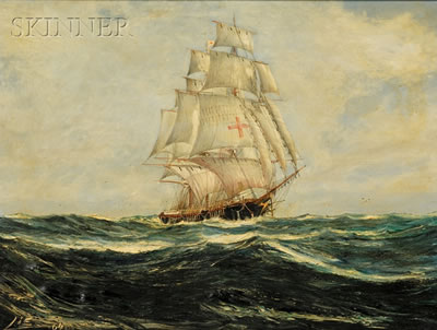 The Dreadnought/A Three-Masted Medium Clipper Ship by Robert Edmund Lee - Auction record, sale price, and art valuation. Compare with similar artists and explore comparable artworks.