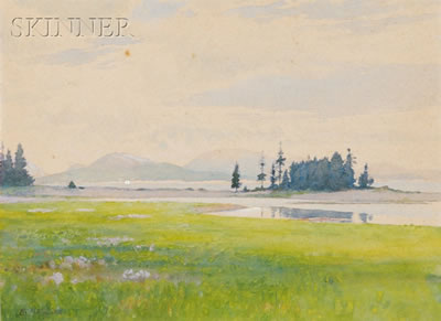 Landscape with Distant Mountains by Harold Broadfield Warren - Auction record, sale price, and art valuation. Compare with similar artists and explore comparable artworks.