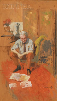 Man Reading by George Vance Augusta Jr - Auction record, sale price, and art valuation. Compare with similar artists and explore comparable artworks.