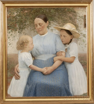 Portrait of a Mother and Two Children by Carl Vilhelm Meyer - Auction record, sale price, and art valuation. Compare with similar artists and explore comparable artworks.