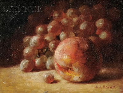 Still Life with Peach and Grapes