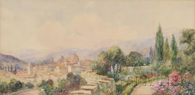 Sample artwork by Leyton Forbes (fl.1900 - 1925), known for thatched cottage landscape and garden watercolor painting - View similar artists and auction records