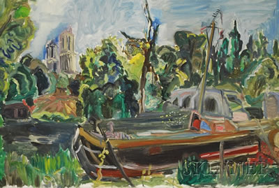 Landscape with River Barge and Cathedral Towers by Adam J Berger - Auction record, sale price, and art valuation. Compare with similar artists and explore comparable artworks.