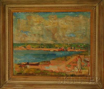 Bay View with Figure, Probably Wellfleet Harbor