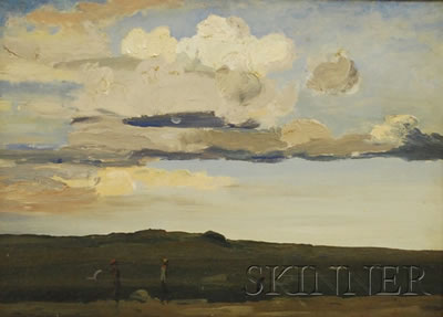 Landscape of a Field with Clouds