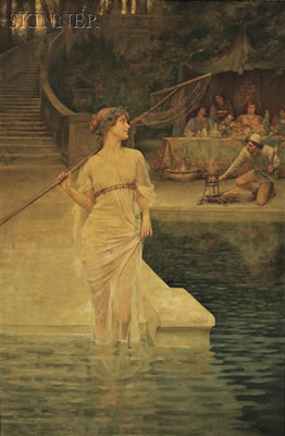 View of Maidservant Before a Feast by William Arthur Breakspeare - Auction record, sale price, and art valuation. Compare with similar artists and explore comparable artworks.