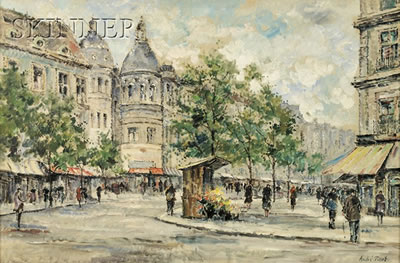 Boulevard Haussmann by Andre Picot - Auction record, sale price, and art valuation. Compare with similar artists and explore comparable artworks.