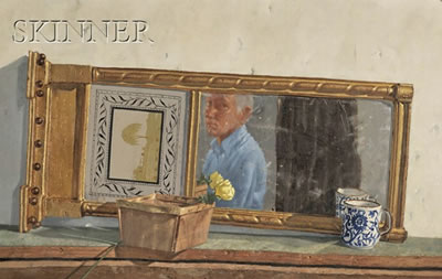 Portrait of John Semple: Self Portrait in an Antique Mirror