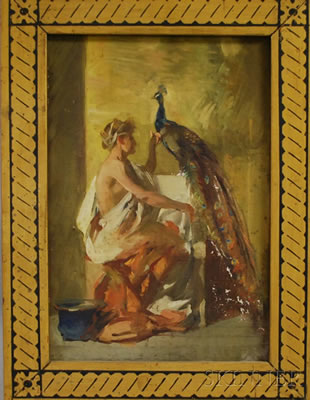 Classical Figure with a Peacock.
