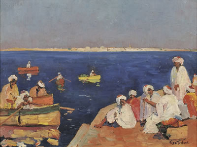Sample artwork by George Goosey (1877 - 1947), known for marine, coastal view, architect - View similar artists and auction records