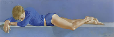 Portrait of a Reclining Boy in Blue