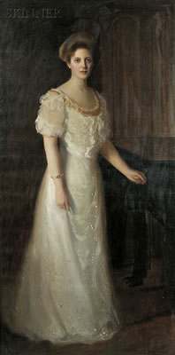 Portrait of Irene [née Sweet] Dutcher of Hopedale, Massachusetts by Arthur Hazard - Auction record, sale price, and art valuation. Compare with similar artists and explore comparable artworks.